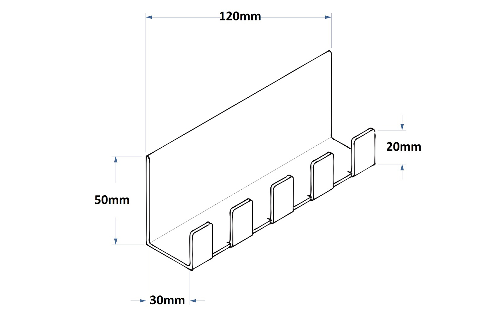 Uchwyt na ręczniki 5 haczyków - biały - obrazek 3