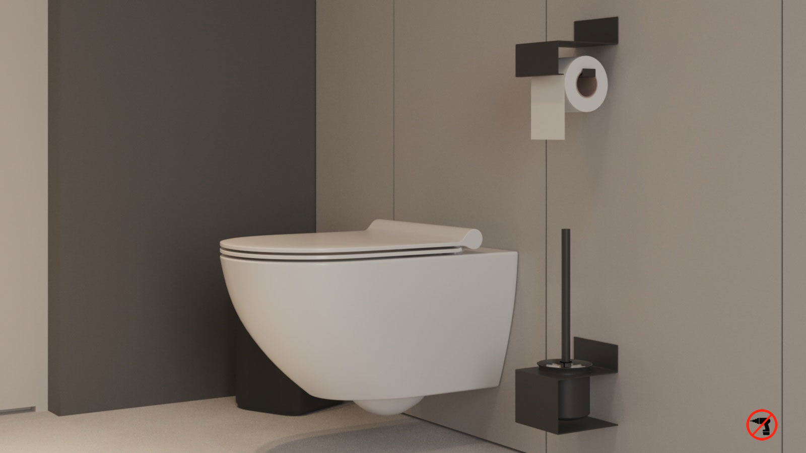 Szczotka do WC wisząca - biała - obrazek 4