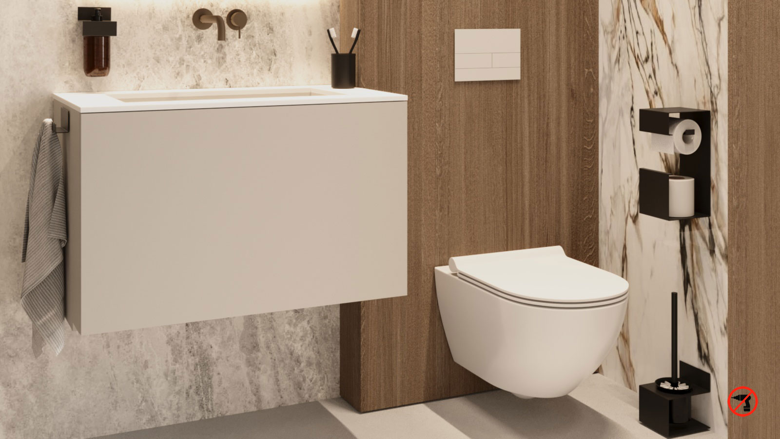 Szczotka do WC wisząca - biała - obrazek 5